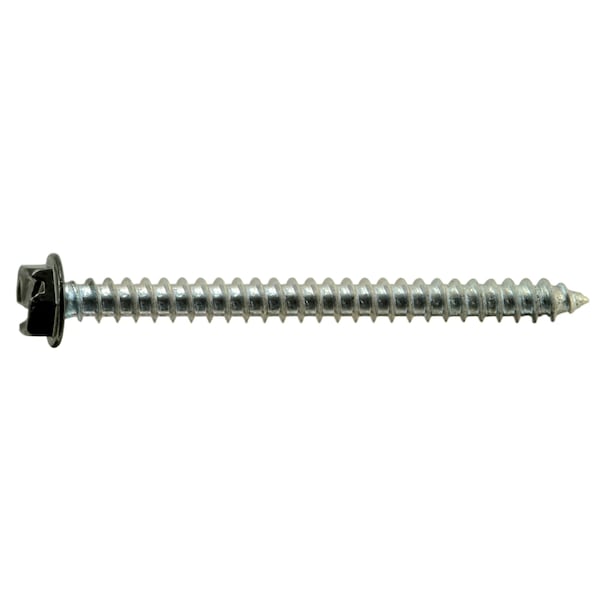 Midwest Fastener Sheet Metal Screw, #8 x 2 in, Painted Steel Flange Hex Head Slotted Drive, 20 PK 37945 - main
